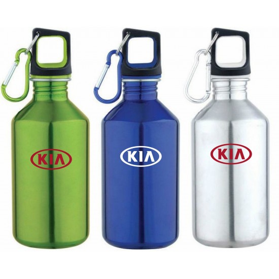 Custom Logo 17 Oz. Stainless Steel Sports Water Bottle with Screw on lid and carabiner