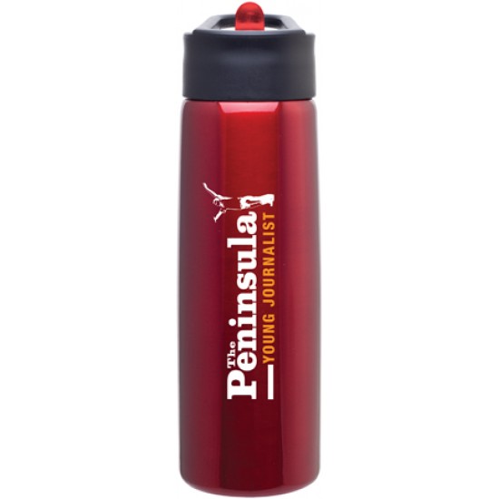 Custom Logo 24 Oz. H2go Hydra Red Stainless Steel Bottle