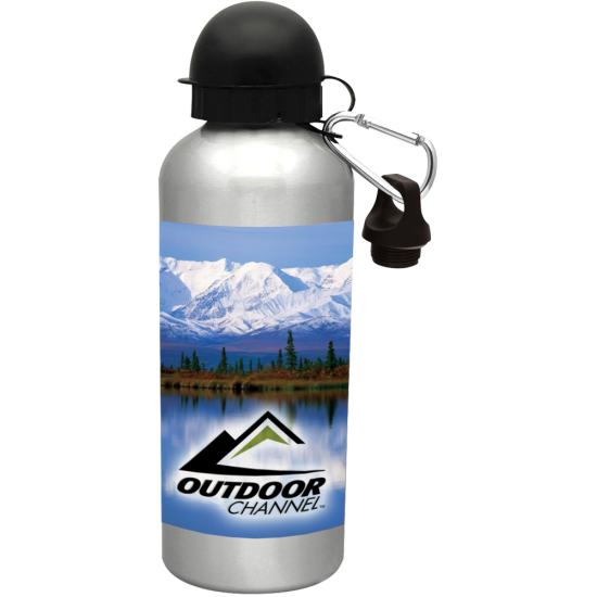 953236996Custom Logo 20 Oz. Sublimated Silver Aluminum Cyclist Bottle