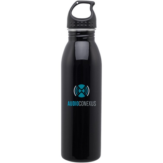 Custom Logo 24 Oz. H2go SS Solus Black Stainless Steel Bottle