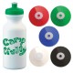 Custom Logo 20 Oz. White Economy Bike Bottle w/ Solid Push Pull Lid