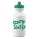 Custom Logo 20 Oz. White Economy Bike Bottle w/ Solid Push Pull Lid