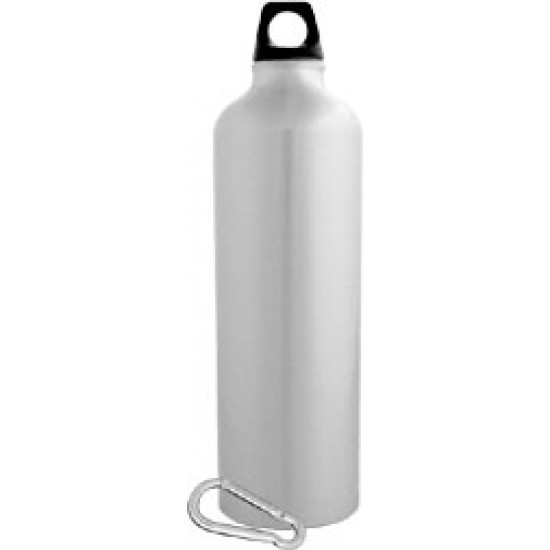 Custom Logo 25 Oz. 750 Ml Aluminum Silver Sport Bottle with Carabiner