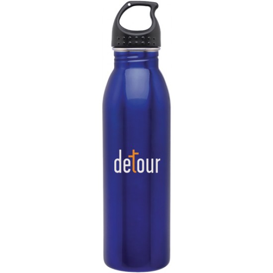 Custom Logo 24 Oz. H2go Stainless Steel Solus Blue Stainless Steel Bottle