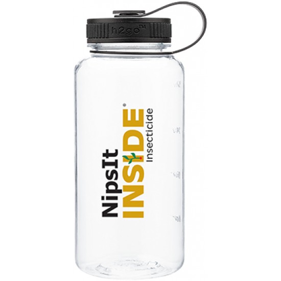 Custom Logo 34 Oz. H2go Clear Wide Water Bottle w/2-Tone Lid