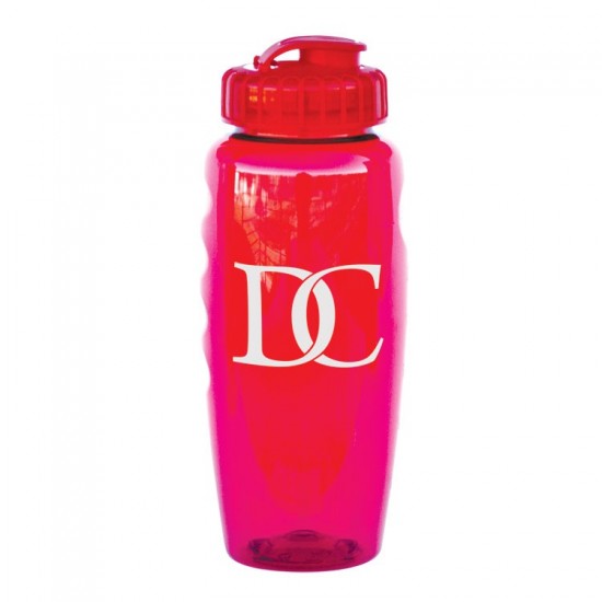 Custom Logo 28 Oz. Translucent Gripper Water Bottle w/ Super Sipper Lid