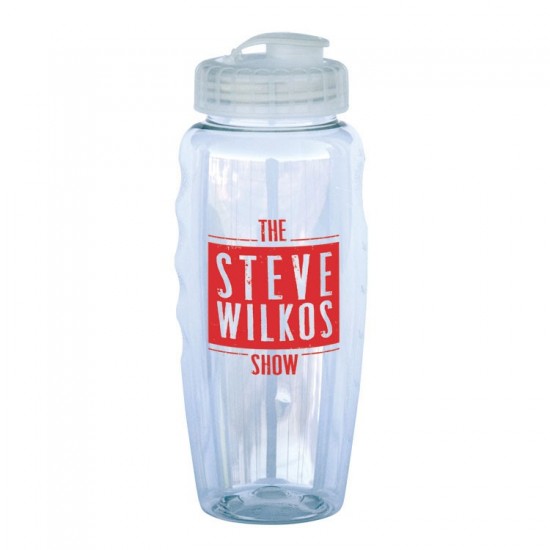 Custom Logo 28 Oz. Translucent Gripper Water Bottle w/ Super Sipper Lid