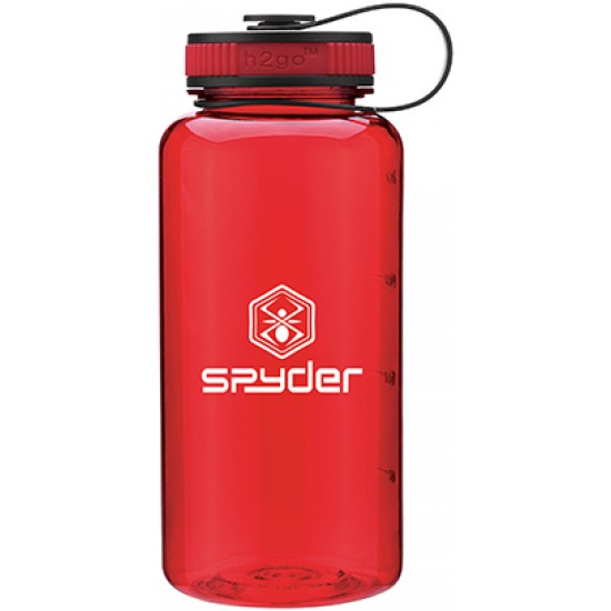 Custom Logo 34 Oz. H2go Red Wide Water Bottle w/2-Tone Lid