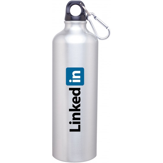 Custom Logo 24 Oz. Silver H2go Classic Aluminum Water Bottle