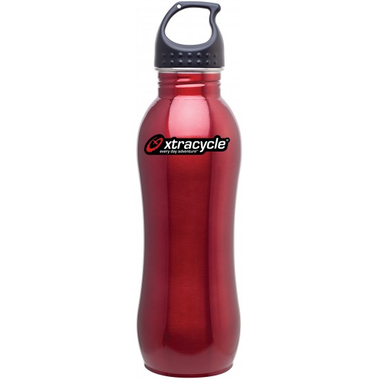 Custom Logo 24 Oz. H2go Balance Red Stainless Steel Water Bottle