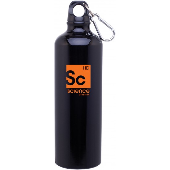 Custom Logo 24 Oz. Black H2go Classic Aluminum Water Bottle