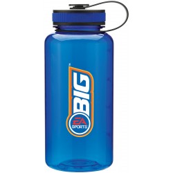 Custom Logo 34 Oz. H2go Blue Wide Water Bottle w/2-Tone Lid Custom Logo 34 Oz. H2go Blue Wide Water Bottle w/2-Tone Lid