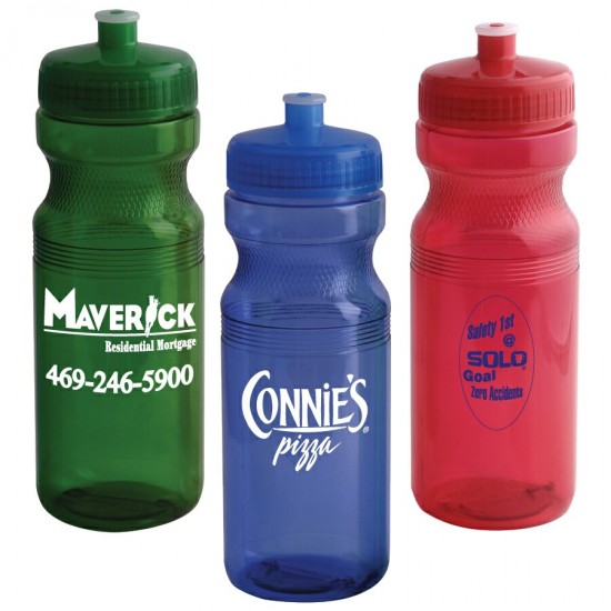 Custom Logo Bike Bottle 24 oz. In Colors W/ Push Pull Lid