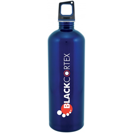 Custom Logo H2go Classic Blue 34 Oz. Stainless Steel Water Bottle