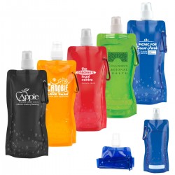 Custom Logo 18 Oz Foldable Water Bottle w/ Matching Carabiner Custom Logo 18 Oz Foldable Water Bottle w/ Matching Carabiner