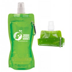 Custom Logo 18 Oz Foldable Water Bottle w/ Matching Carabiner Custom Logo 18 Oz Foldable Water Bottle w/ Matching Carabiner