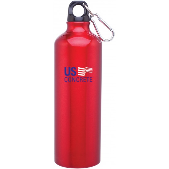 Custom Logo 24 Oz. Red H2go Classic Aluminum Water Bottle